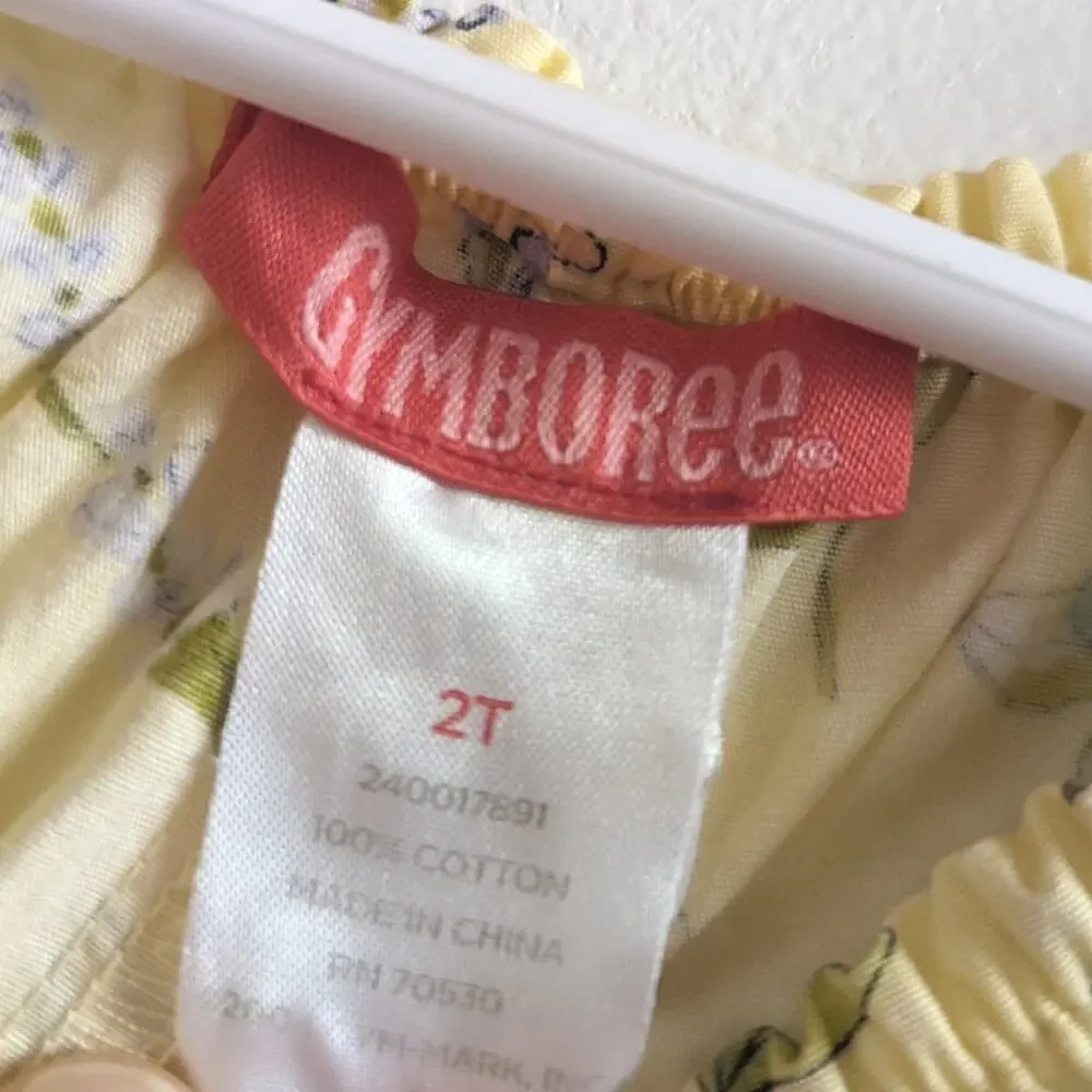 Vtg Gymboree Bubble Romper 2T Girls Yellow Floral Dainty Cottagecore
